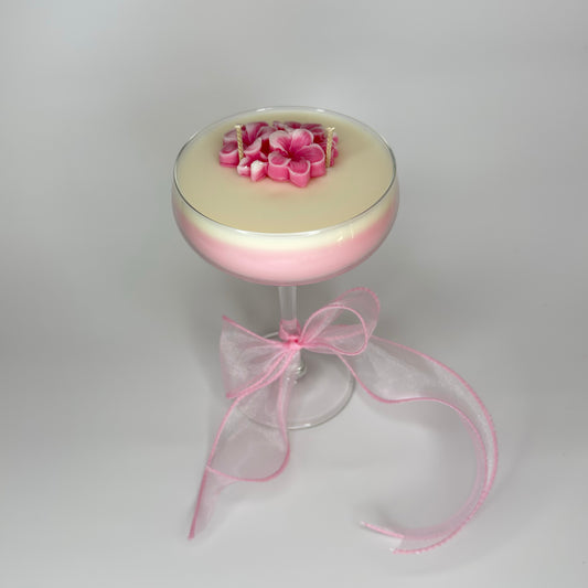 Pink Lavender Coctail  Kaars met  Orchidee en Roos geur